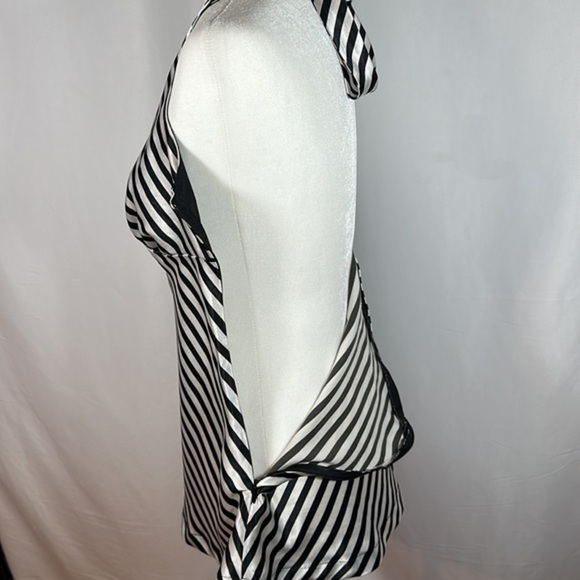 H&M Black & White Striped Satin Halter Top - Picture 5 of 7